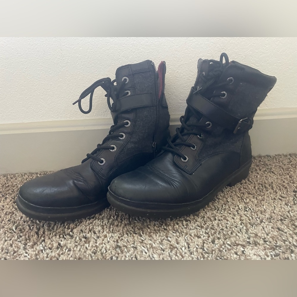 Ugg Wool-Lined Combat Boots